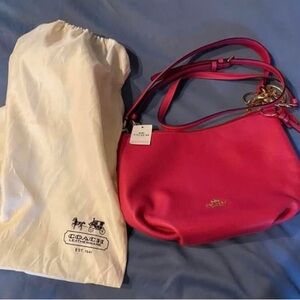 Coach Pink Shoulder Bag with Gold Hardware